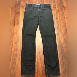 Black Denim Straight Leg Jeans - Size 16 Regular, Signature by Levi Strauss